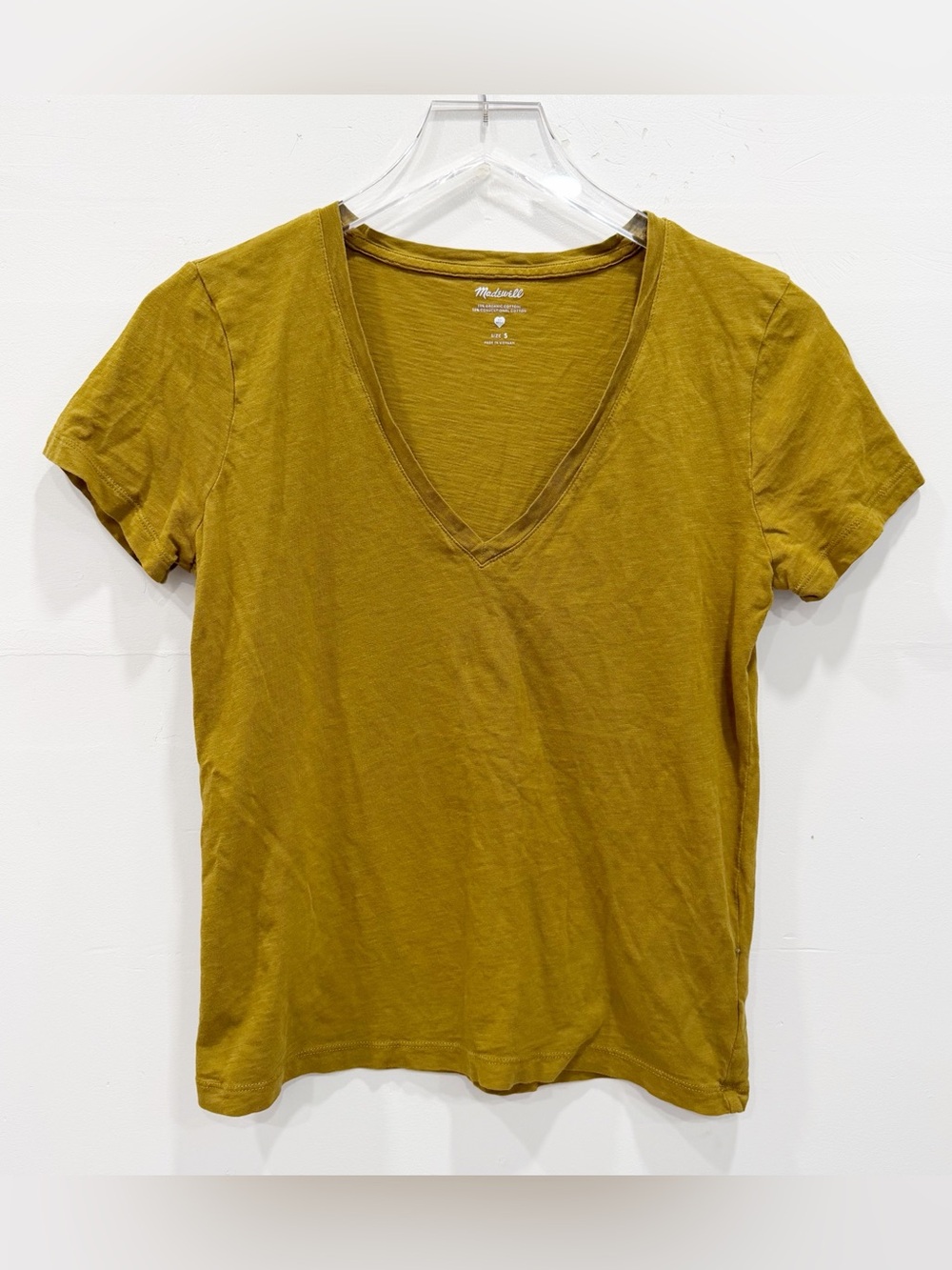 Madewell Whisper Cotton V-Neck Tee Short Sleeve Green Small